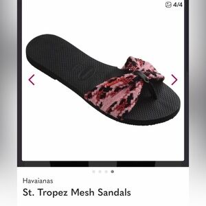 Havaianas St. Tropez Mesh Sandals - Black and Red